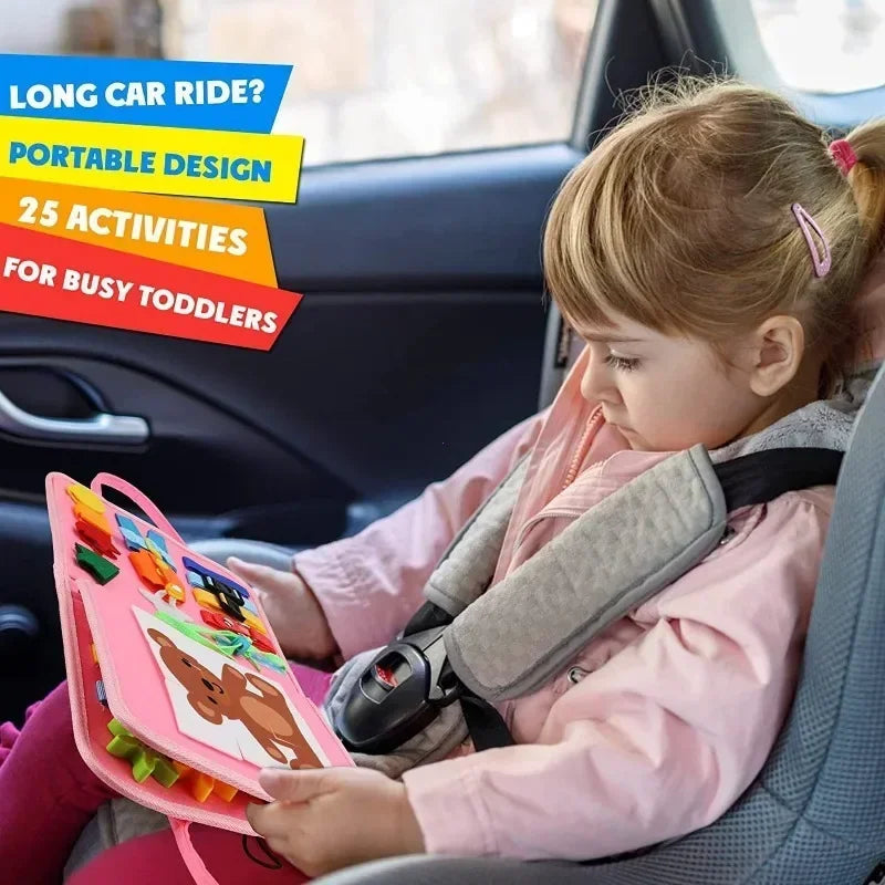 Jouet de voyage Montessori pour enfants, activité en feutre, livres silencieux, planche occupée, livre d'apprentissage sensoriel éducatif