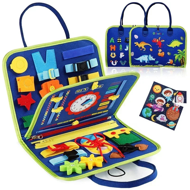 Jouet de voyage Montessori pour enfants, activité en feutre, livres silencieux, planche occupée, livre d'apprentissage sensoriel éducatif