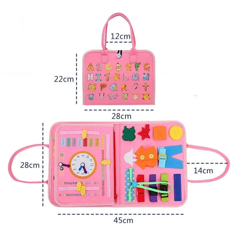 Jouet de voyage Montessori pour enfants, activité en feutre, livres silencieux, planche occupée, livre d'apprentissage sensoriel éducatif
