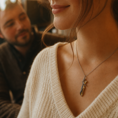 Collier Élégance Intemporelle™ – Pendentif Vintage pour Couple | Cadeau Romantique